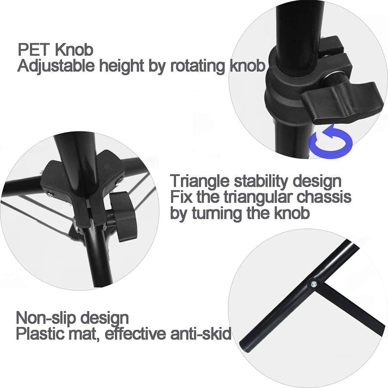 Coret Projector Tripod Stand, 16" to 41" Portable, 360° Rotatable Head, Adjustable Height, Black, PET and Steel - Image 3
