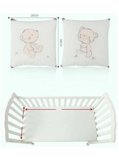 DUNISO 6 Pieces of Baby crib protective pads, male and female universal pure cotton rectangular surround pads, children's bed surround, soft, breathable and anti collision, 30cm * 30cm  - Image 2