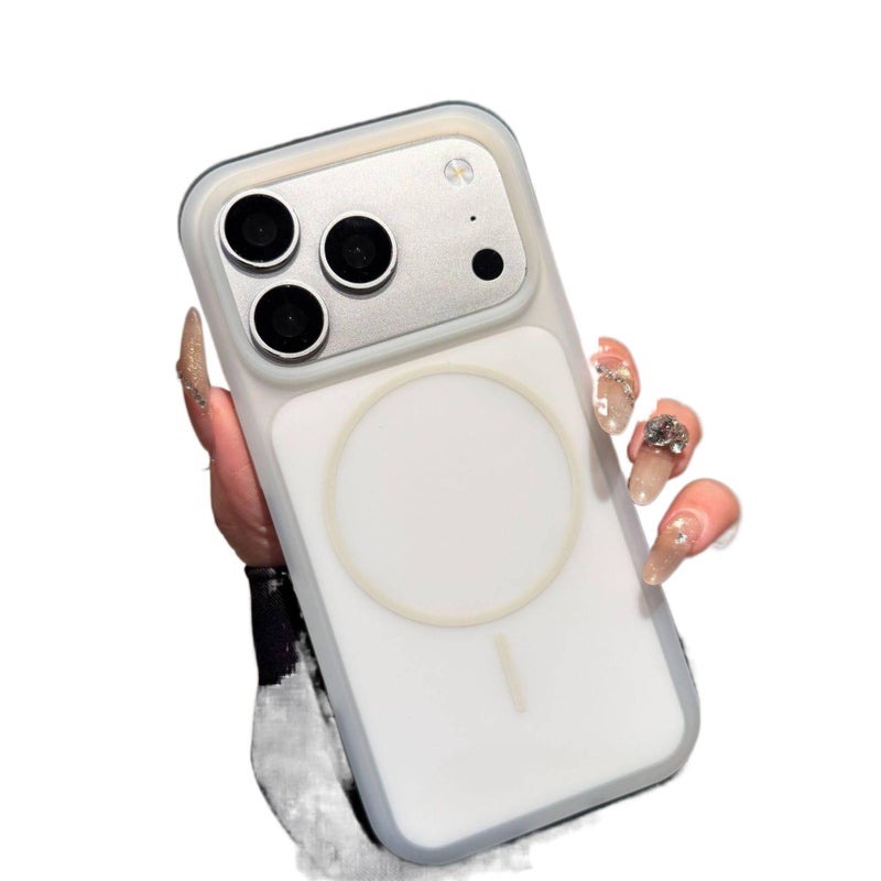 MagSafe Case | White | PC | Drop Protection | Strong Magnetic | Shockproof Cover for iPhone 15 / 15 Plus / 15 Pro / 15 Pro Max - Image 1