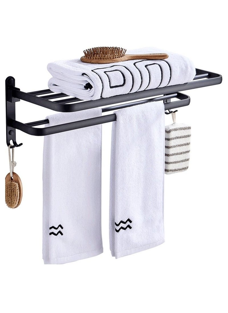 Arabest Towel Racks for Bathroom, Foldable Towel Rack Bathroom Storage Shelf, Towel Bar Shower Caddy Bathroom Organizer  - Image 1