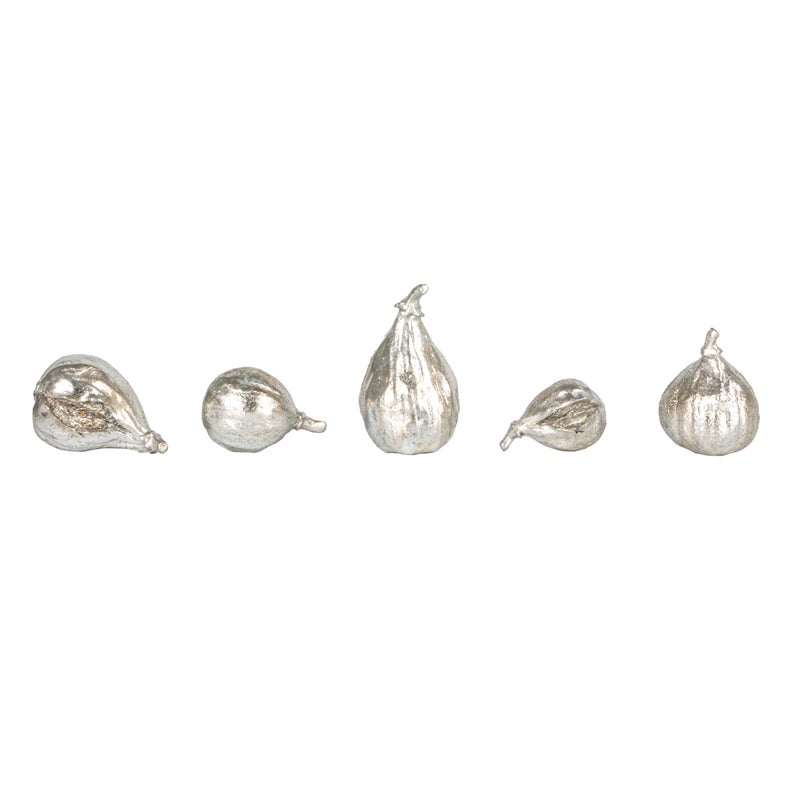 Creative Co-Op Decorative Resin Figs, Silver Finish, Set of 5 - Image 4
