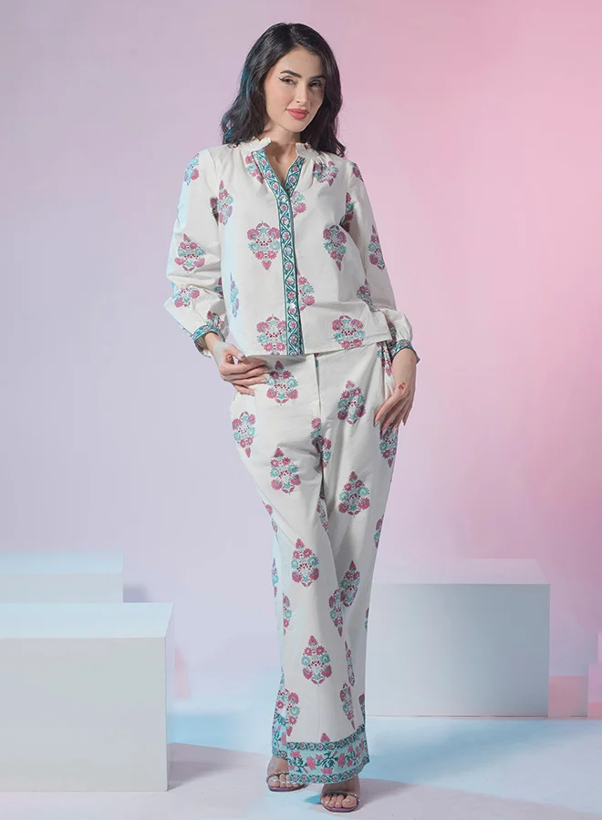 فيرجيو قميص فيرجيو بطبعة جايبور قطن 100%