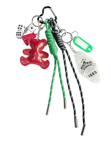 QTKJ Cute Keychain HandWoven Nylon Rope Bag Charm Bear Bag Accessories Charms for Handbag Backpack Crossbody Rubber Bags Aesthetic Keychain - Image 1