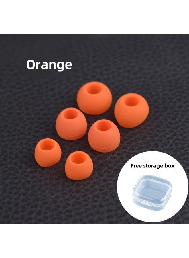 Universal In-Ear Headset Silicone Soft Plug Rubber Cover Plug Ear Cap Bluetooth Earphone Cover Protective Cover Plug Accessories-Color:In-ear Round Mouth Headphone Plug [orange]]-Model:Large 1 - Image 1