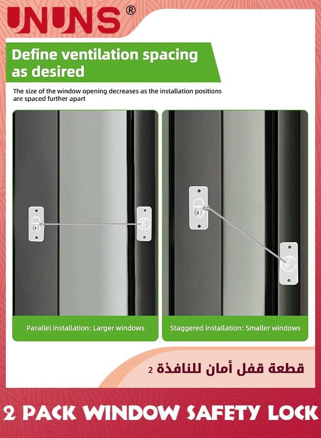 UNUNS Window safety Lock,2 Pack Mini Fridge Locks For Kids,No Drill Refrigerator Locks For Adults Cupboard Lock Child,Safety Locks For Cabinets Drawer Locks - Image 5