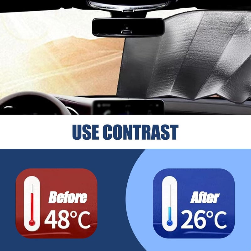 KASTWAVE Market need oriented construction Car Front Windshield Sunshade,Multifunctional Sun Protection Bubble Insulation Cover, Auxiliary Protection Retrofit Accessory, Compatible with Most Cars SUVs (55.11" x 27.55") Assorted natural tone picks - Image 3