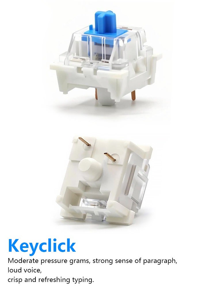 110pcs Keyboard Switch 3-pin Linear Tactile Click Switch Outemu Mechanical Keyboard Blue Game Switch  - Image 3