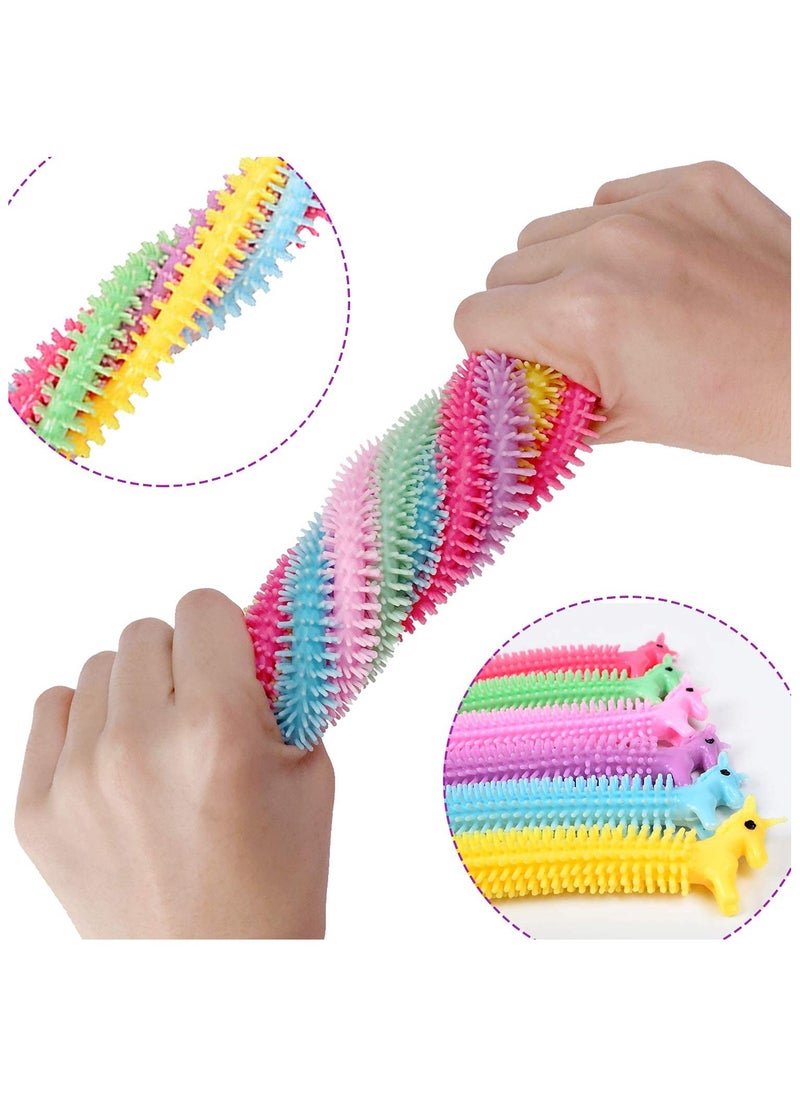 12 Pack Sensory Toys, Unicorn Stretchy String for Stress Relief, Colorful Fidget Anxiety Squeeze Noodles Toy for Kids and Adults with Add,Adhd,Ocd (Multicolour)