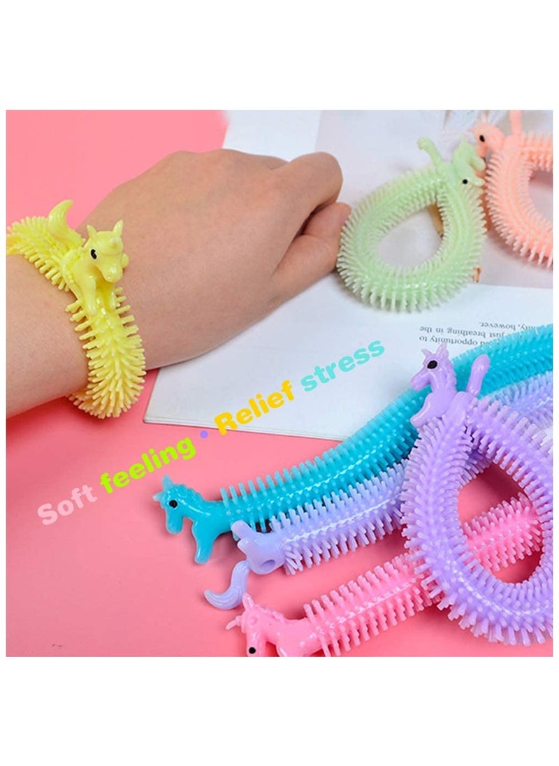 12 Pack Sensory Toys, Unicorn Stretchy String for Stress Relief, Colorful Fidget Anxiety Squeeze Noodles Toy for Kids and Adults with Add,Adhd,Ocd (Multicolour)