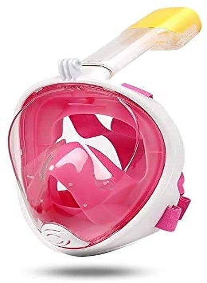 Olpad قناع غطس أولباد، للسباحة والغوص، قناع وجه كامل للغطس سهل التعديل بزاوية 180 درجة بانورامية، مضاد للضباب، مضاد للتسرب، غوص آمن مع حامل كاميرا قابل للفصل للبالغين والشباب (مقاس كبير/كبير جدًا) (وردي) - Image 1