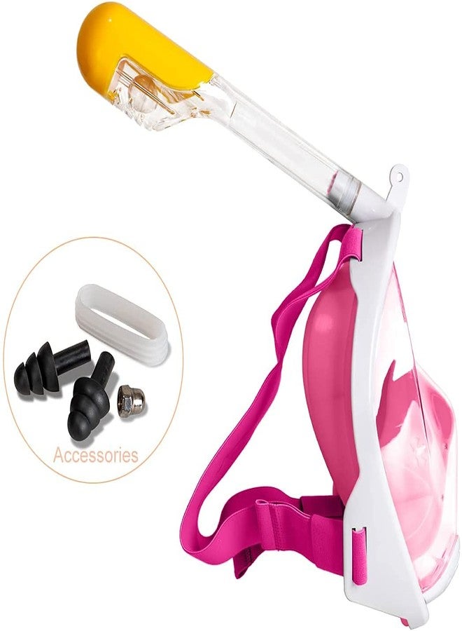 Olpad قناع غطس أولباد، للسباحة والغوص، قناع وجه كامل للغطس سهل التعديل بزاوية 180 درجة بانورامية، مضاد للضباب، مضاد للتسرب، غوص آمن مع حامل كاميرا قابل للفصل للبالغين والشباب (مقاس كبير/كبير جدًا) (وردي) - Image 3