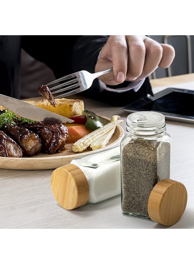 WHISKET 100 Ml Glass Spice Jars With Bamboo Lids, Seasoning Containers Set, Spice Containers With Shaker Lids, Masala Spice Seasoning Bottles (12, Transparent) - Image 5