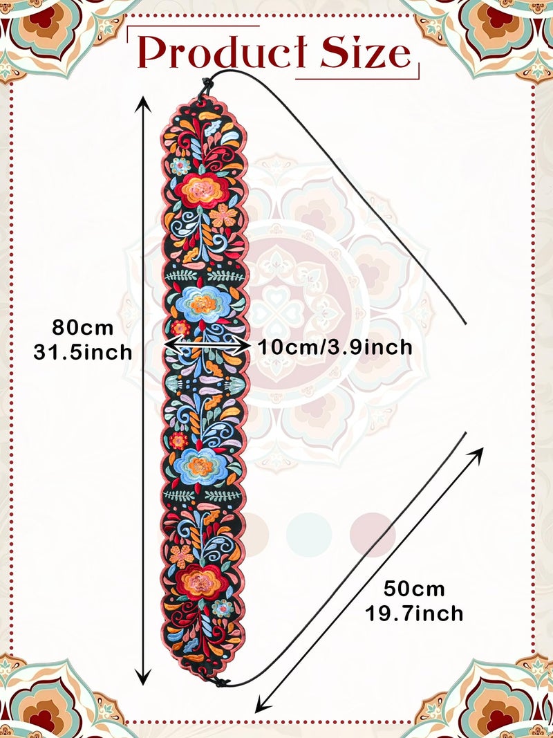 Jeere Women Embroidered Mexican Belt for Dress Floral Traditional Fiesta Waist Sash Cinco De Mayo Luau Party Outfit(Lively) - Image 2