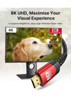 JSAUX 8k UHD Long HDMI Cable 48GBPS HDMI 2.1 Braided Gaming Cable 4K 120Hz 144Hz 8k 60Hz Dynamic Hdr Dts:x 1080P 3D Earc Laptop UHD Gaming Monitor PS5 PS4 Compatible CV0011 3 METER BLACK  - Image 5