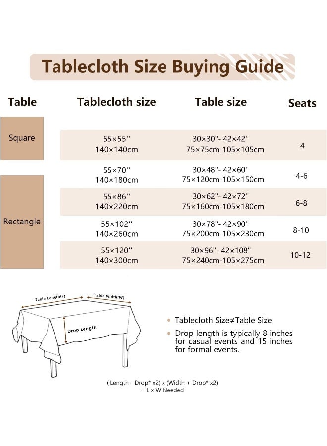 Laolitou  Cotton Linen Waterproof Tablecloth For Dining Table Rustic Farmhouse Kitchen Rectangle Table Cloth Coffee Table Cover, Beige, Green Coffee Flower, 55X102 Inch (Tb5500)  - Image 5