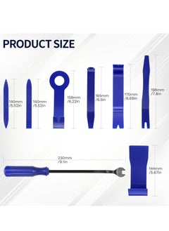 Oasisgalore 8 Piece Blue Car Trim Removal Tool Kit, No-Scratch Plastic Pry Tools for Vehicle Interior Fasteners, Door Panels.  - Image 2