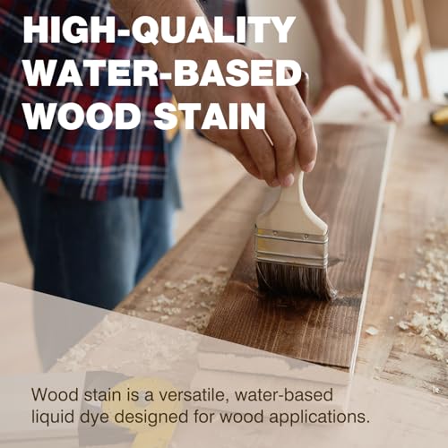 LIIZOUSUDA Wood Stain - Stain for Wood - Natural Stain for Furniture - Water Based | Fast Drying, Low Odor - Outdoor & Indoor Paint for Paneling, Cabinets and More - 6.7oz (Black/Walnut) - Image 5