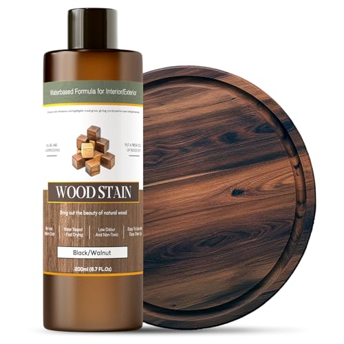 LIIZOUSUDA Wood Stain - Stain for Wood - Natural Stain for Furniture - Water Based | Fast Drying, Low Odor - Outdoor & Indoor Paint for Paneling, Cabinets and More - 6.7oz (Black/Walnut) - Image 1