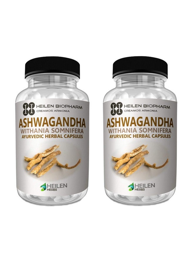 Heilen Biopharm Heilen Biopharm Ashwagandha Powder Capsules For Overall Improvement - 500 mg x 180 Per Bottle Pack of 2  - Image 1