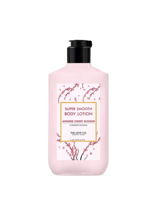 THE LOVE CO. Super Smooth Body Lotion Japanese Cherry Blossom Body Lotion For Dry Skin Body Lotion For Women & Men ; Body Lotion For Dry Skin With Jojoba Oil Shea Butter & Vitamin E 250Ml - Image 2
