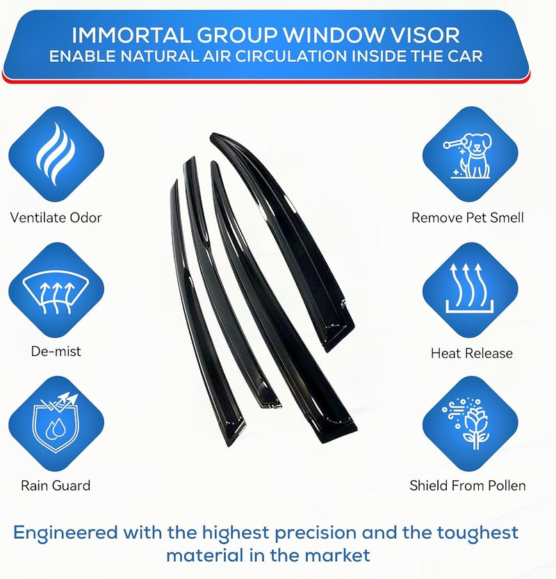 IMMORTAL GROUP Window Visor for Mazda CX-5 (2017-2023) - Rain Guard Tape-On Deflector - Image 4