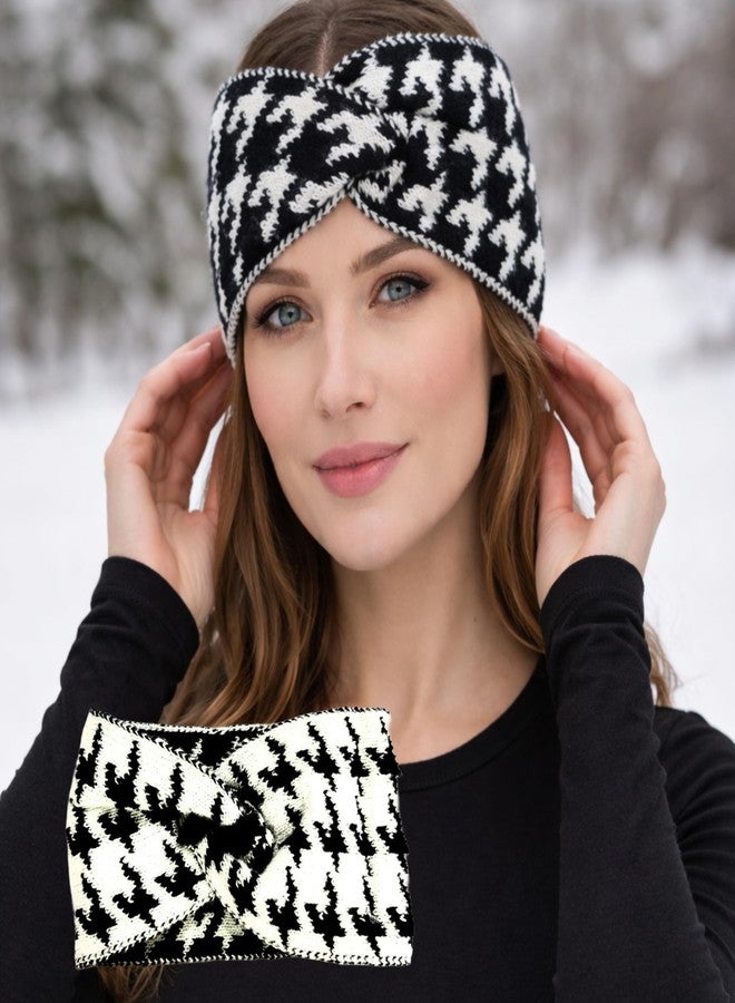 Future Tabs Reversible Headband - Black & White |Two Sides Unisex Winter Headbands | Non-Slip Soft Elastic Sweatbands for Men and Women | Soft, Stylish Winter Ear Warmer for Gym & Jogging - Pack of 1 - Image 1