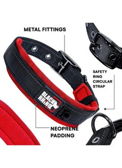 Black Rhino Black Rhino Extra Large Dog Collar - Adjustable Reflective Heavy Duty Dog Collars with Ultra-Soft Neoprene Padding - Weatherproof, Durable, and Comfortable - Ideal for Active Dogs - Red and Black  - Image 3