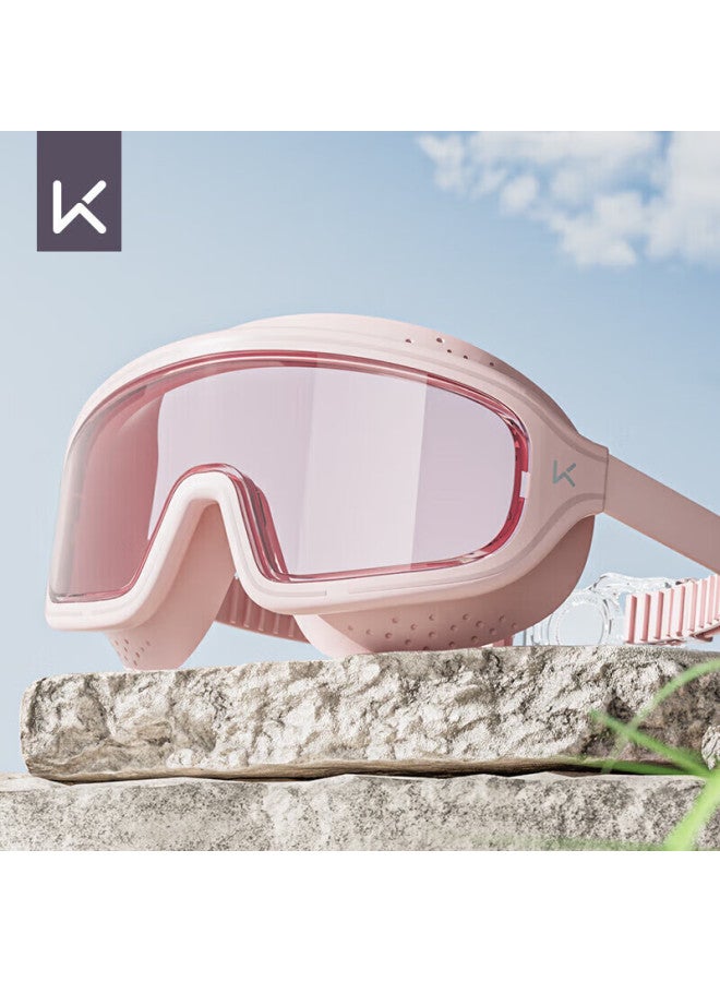 Keep Swimming Goggles, Large Frame, Waterproof, Anti-fog, High-definition, For Men And Women, Professional Training Swimming Equipment, Cherry Blossom Pink - Image 1