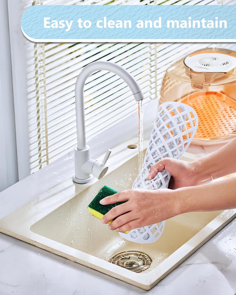 BEHOK Store 2 Pack Silicone Sink Protector for Kitchen Sink, Lozenge Pattern 12 x 11" Sink Grid Mat Silicone Protectors, Center Drain, White - Image 4
