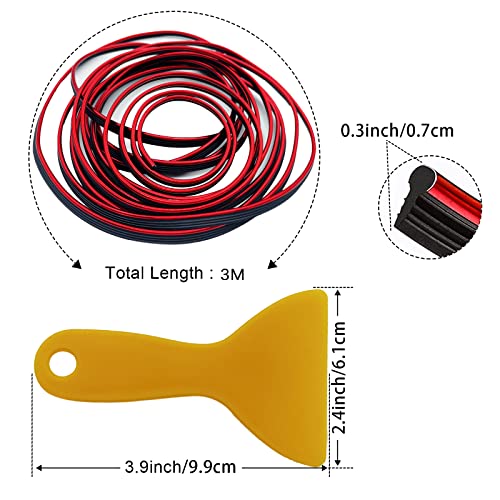 OSIFIT Car Interior Trim Strips,Universal 9.8 ft Car Electroplating Decoration Styling Door Dashboard, Flexible Interior Trim Accessories with Installing Tool(Red) - Image 2