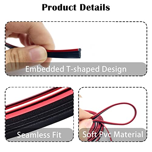 OSIFIT Car Interior Trim Strips,Universal 9.8 ft Car Electroplating Decoration Styling Door Dashboard, Flexible Interior Trim Accessories with Installing Tool(Red) - Image 3
