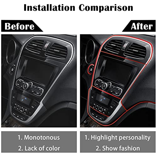 OSIFIT Car Interior Trim Strips,Universal 9.8 ft Car Electroplating Decoration Styling Door Dashboard, Flexible Interior Trim Accessories with Installing Tool(Red) - Image 5