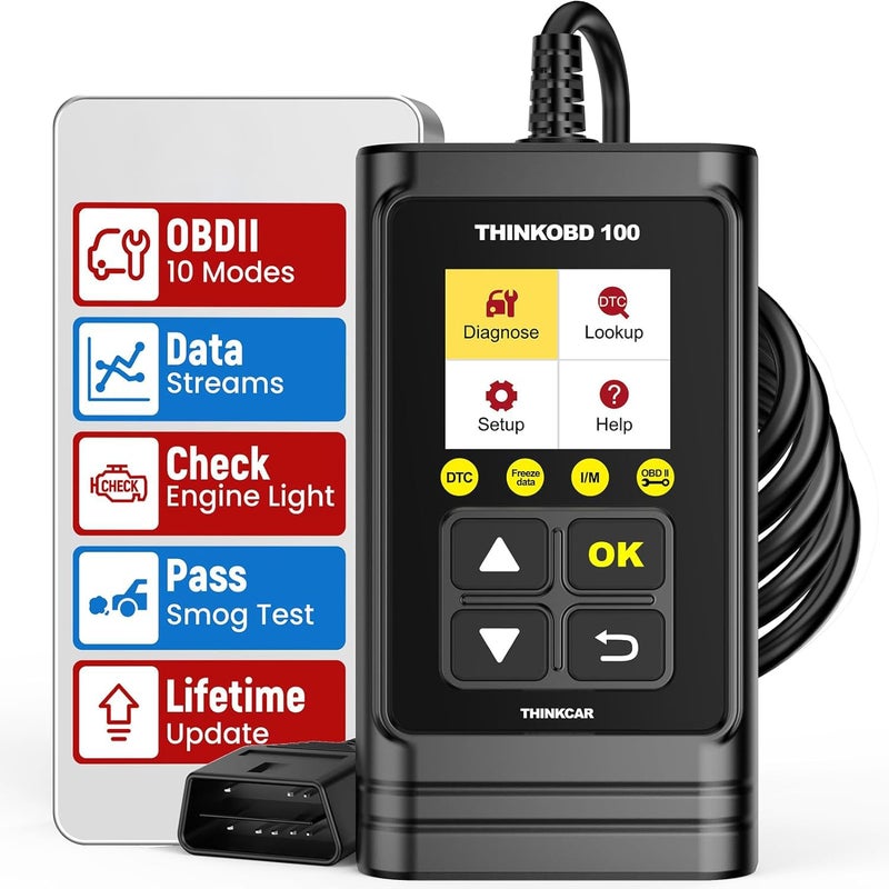 THINKCAR OBD2 Car Scanner, THINKOBD100 Check Engine Fault Code Reader with Full OBD II Functions, O2 Sensor, CAN Diagnostic Scan Tool for All Cars Since 1996 - Image 1