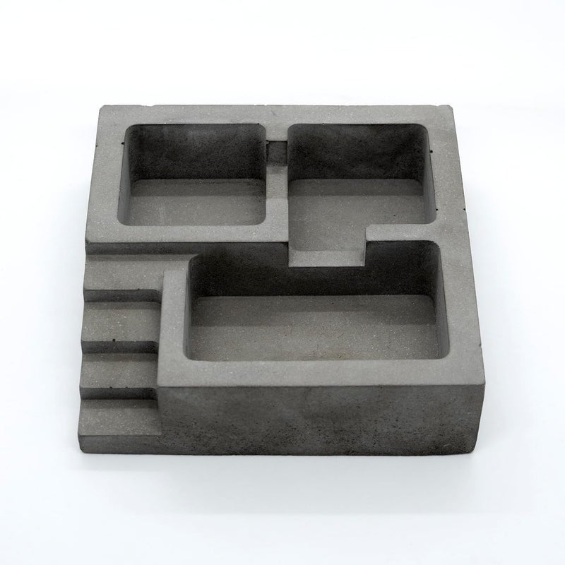 Greyt Plinth Dark Concrete Finish Ashtray- Square Architectural Concrete Desk Accessory Paper Weight for Home |Office |Car |Concrete Material |Modern Home Decor Tabletop Ashtray for Smokers 4 * 11cm - Image 2