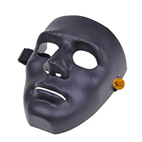 Sage Square Stoneman Vendetta Comic FACE MASK Fawkes Mask Anonymous VIP Edition Face-Mask Perfect Fit Cosplay V for Vendetta (Black) (Pack of 2) - Image 3