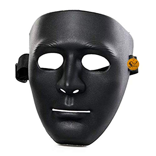 Sage Square Stoneman Vendetta Comic FACE MASK Fawkes Mask Anonymous VIP Edition Face-Mask Perfect Fit Cosplay V for Vendetta (Black) (Pack of 2) - Image 4