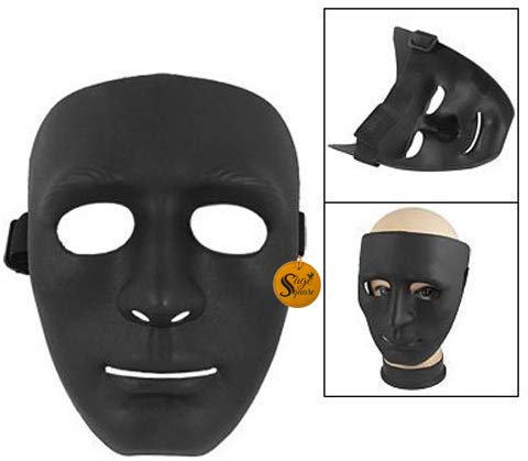 Sage Square Stoneman Vendetta Comic FACE MASK Fawkes Mask Anonymous VIP Edition Face-Mask Perfect Fit Cosplay V for Vendetta (Black) (Pack of 2) - Image 2