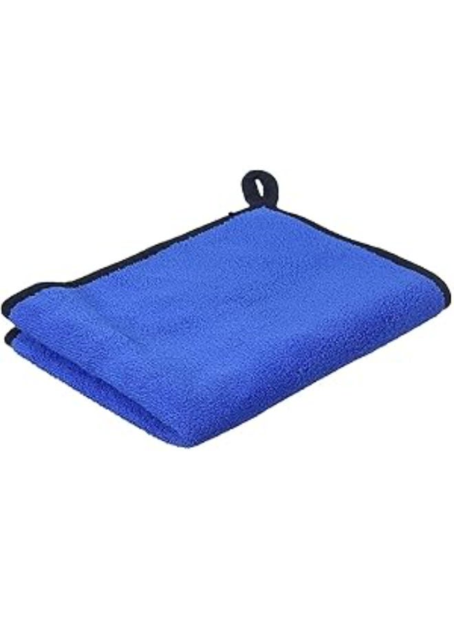 Double-Faced Microfiber Car Cleaning Towel, 30×40 centimeters - Grey and Blue