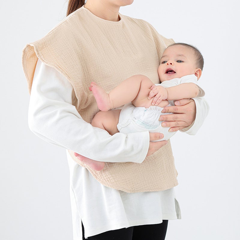 Mommy Anti-Dressing Baby Protective Clothing Anti-Dirty Clothes Absorbent Cotton Gauze Machine Washable Breathable Japanese-Korean Ins - Image 2