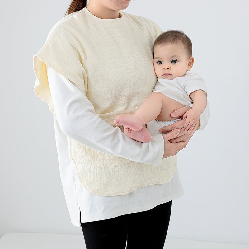 Mommy Anti-Dressing Baby Protective Clothing Anti-Dirty Clothes Absorbent Cotton Gauze Machine Washable Breathable Japanese-Korean Ins - Image 3