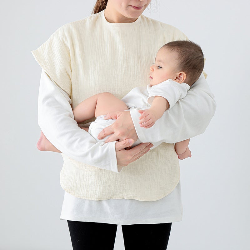Mommy Anti-Dressing Baby Protective Clothing Anti-Dirty Clothes Absorbent Cotton Gauze Machine Washable Breathable Japanese-Korean Ins - Image 5