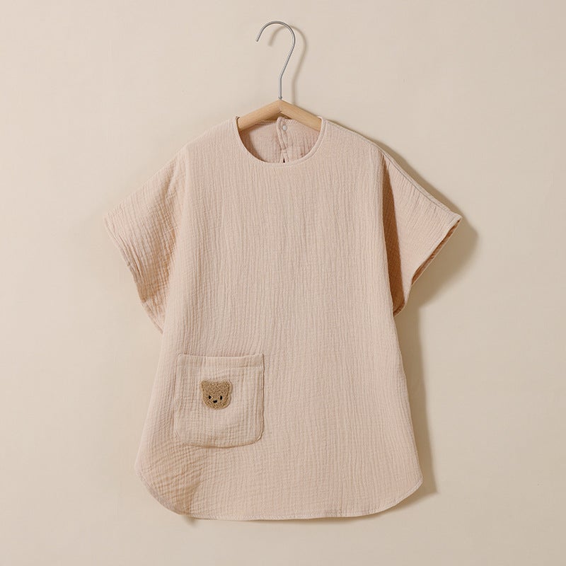 Mommy Anti-Dressing Baby Protective Clothing Anti-Dirty Clothes Absorbent Cotton Gauze Machine Washable Breathable Japanese-Korean Ins - Image 1