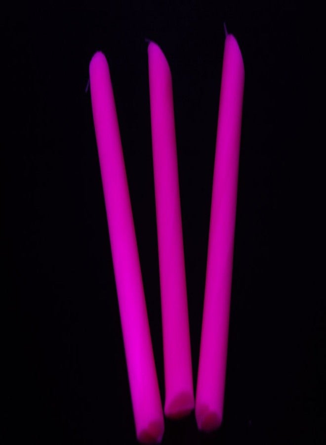 DirectGlow LLC Set of 3 Pink Blacklight Reactive Drip Candles - Image 1