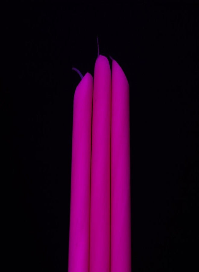 DirectGlow LLC Set of 3 Pink Blacklight Reactive Drip Candles - Image 2