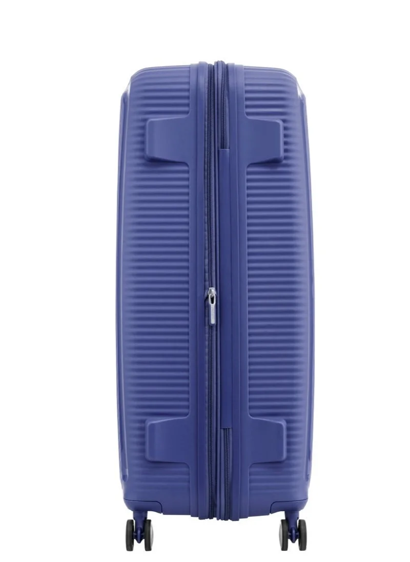AMERICAN TOURISTER  Curio (Soundbox) Suitcase, Check-In Size 80 cm / 30 inch, 4 Spinner Wheels, Hard Top, Polypropylene, Ultramarine|DuoSaf™ Security Zipper|Spacious Interior|Expandable|TSA Lock|Lightweight - 3 Years International Warranty  | Best Price UAE