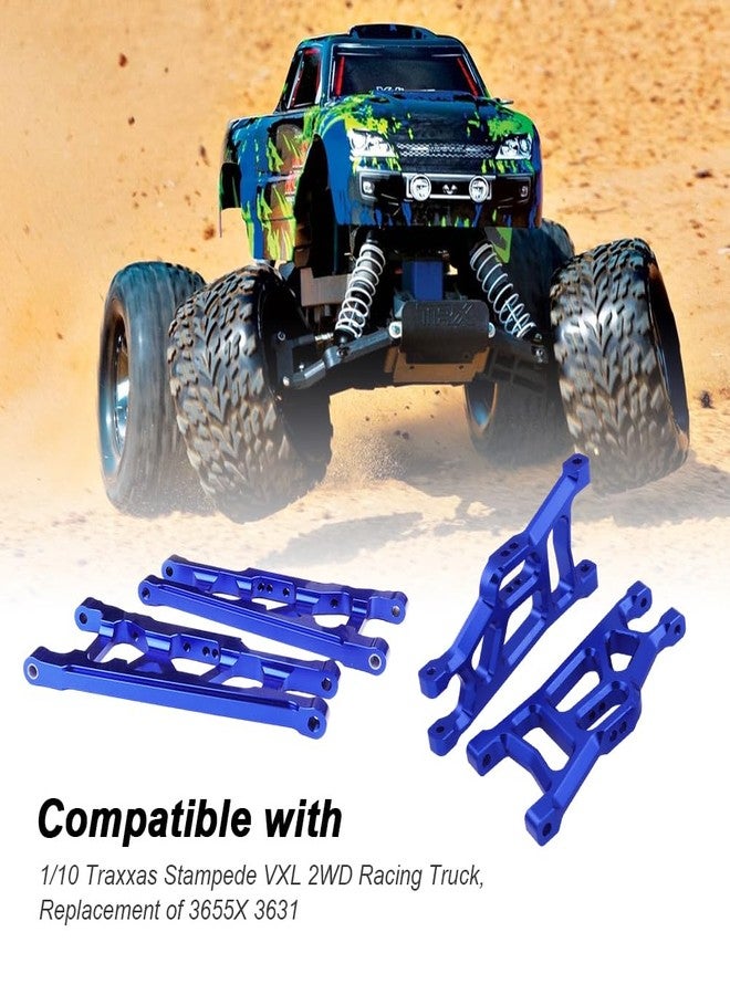 Hobbypark ذراع تعليق أمامي وخلفي من الألمنيوم من هوبي بارك مع شريط ربط بديل لـ 3655X 3631 لسيارة تراكساس ستامبيد VXL 2WD 1/10 قطع ترقية (أزرق بحري) - Image 2