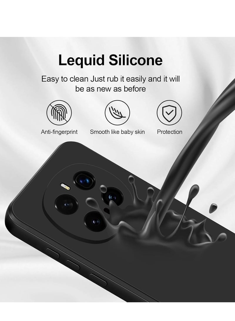 BORTONY Honor Magic 7 Pro Silicone Case Cover Liquid Silicone Anti-scratch Shockproof Case with Fiber Inner Layer Cover for Honor Magic 7 Pro 5G 6.8-inch - Image 4