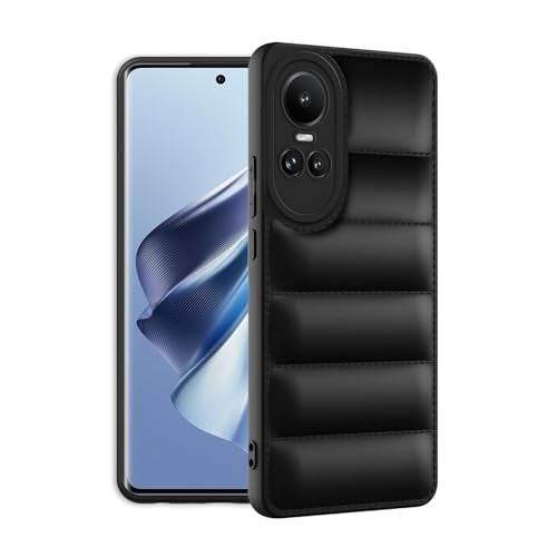 Plus Puffer Case Camera Protection Soft Back Cover for Oppo Reno 10 5G | Oppo Reno 10 Pro 5G - Black - Image 2
