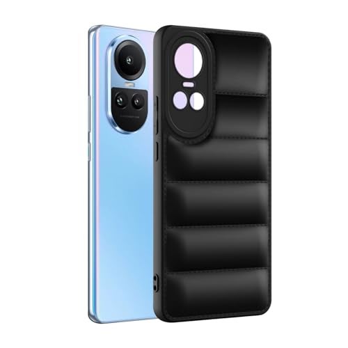 Plus Puffer Case Camera Protection Soft Back Cover for Oppo Reno 10 5G | Oppo Reno 10 Pro 5G - Black - Image 3