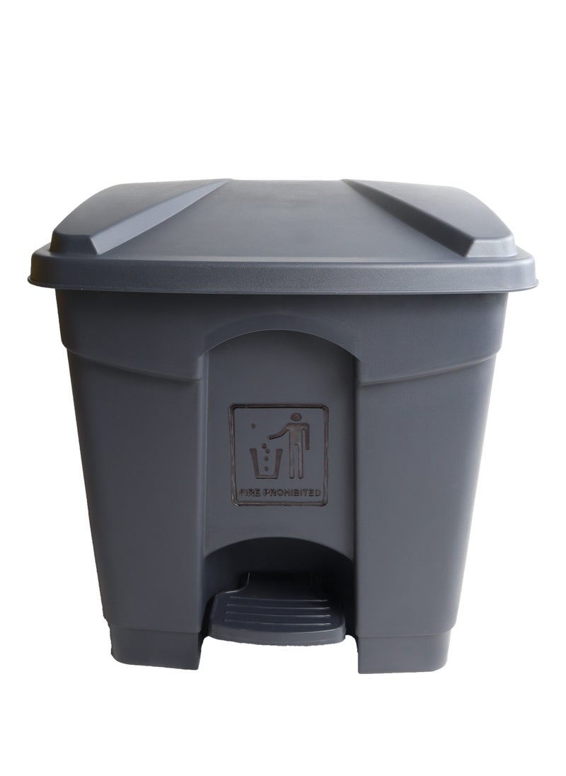 Generic - Step Trash Bin | Plastic Matte Finish | Suitable For Bathrooms, Kitchens & Communal Spaces | Grey | 30 Liters - Image 1